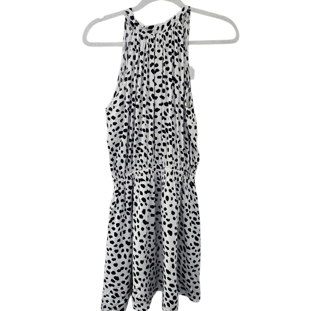 Silk & Salt Women Black White Polka‎ Dot Halter Dress Mini Medium New Tags